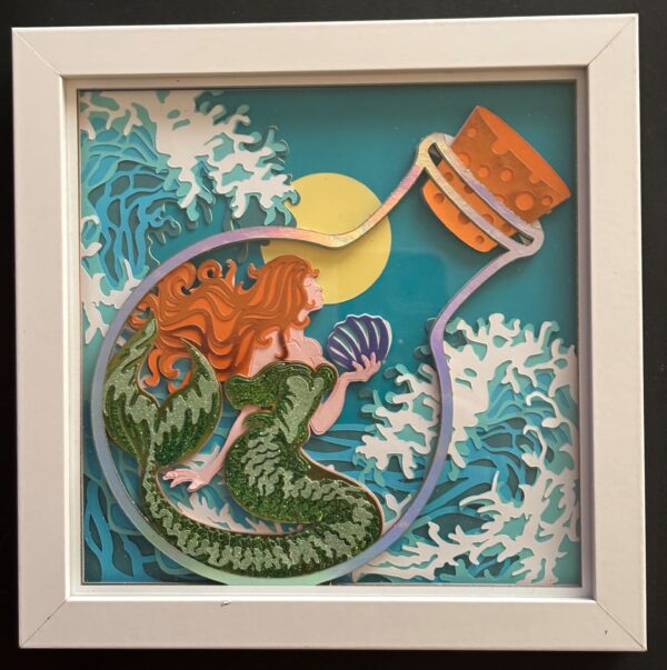 Fantastic Bottled Mermaid Shadowbox