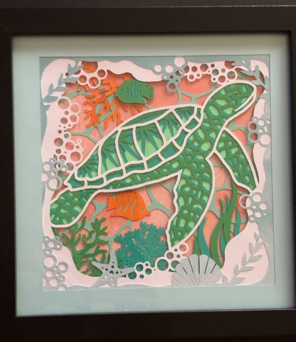 Serene Sea Turtle Shadowbox
