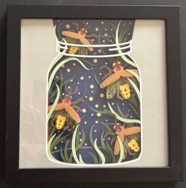 Whimsical Fireflies Jar Shadowbox