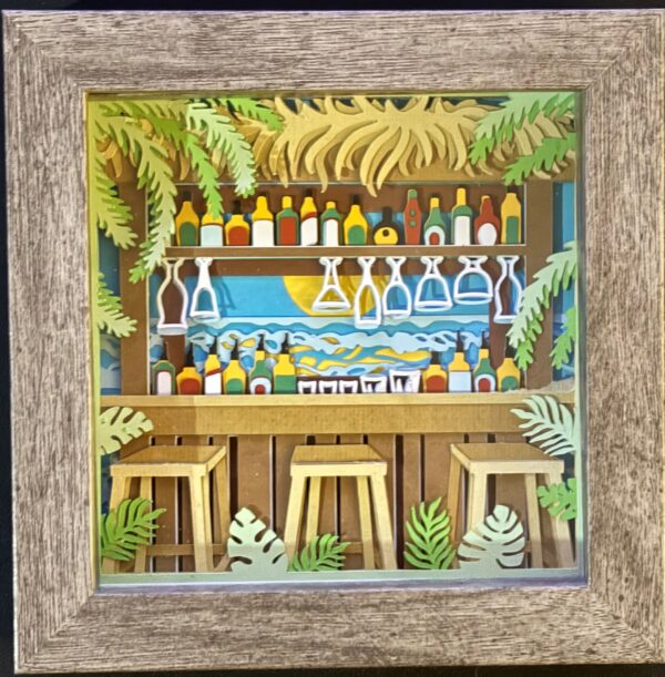 Exquisite Tiki Bar Shadowbox